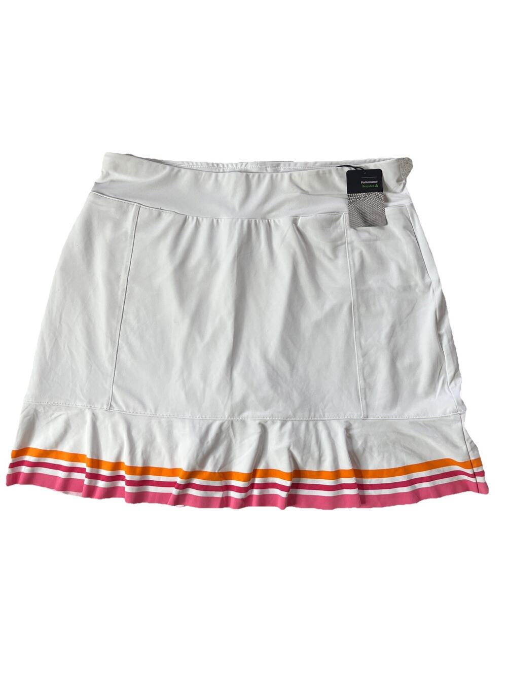 Ahead Women’s M White Ruffled Stretch Golf Tennis Skirt NWT